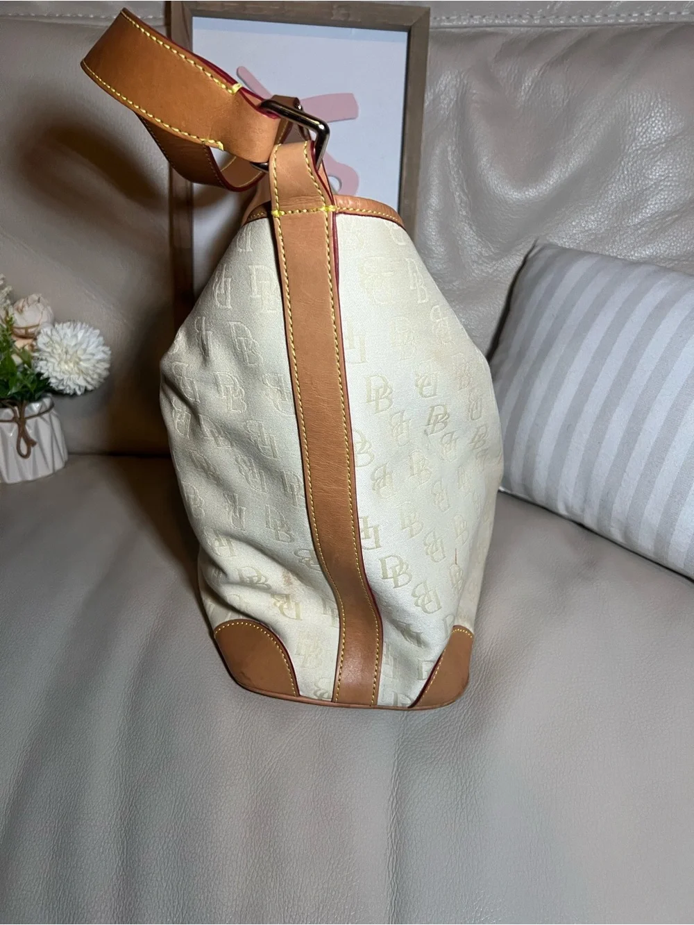 Vintage Dooney & Bourke Monogram Hobo Buckle Bag